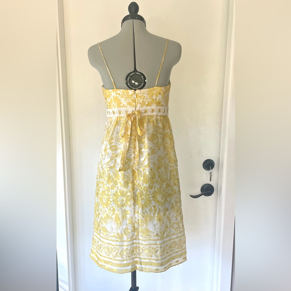 Shoshanna Silk Empire Waist Floral midi, Yellow Floral, 0, like new - Picture 7 of 12